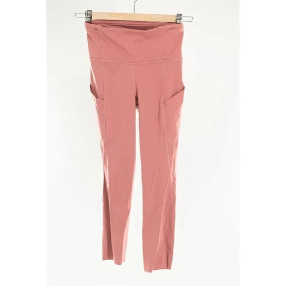 Lululemon Fast and Free High Rise Crop 21" Elite Cherry Tint | 2 - Picture 3 of 11